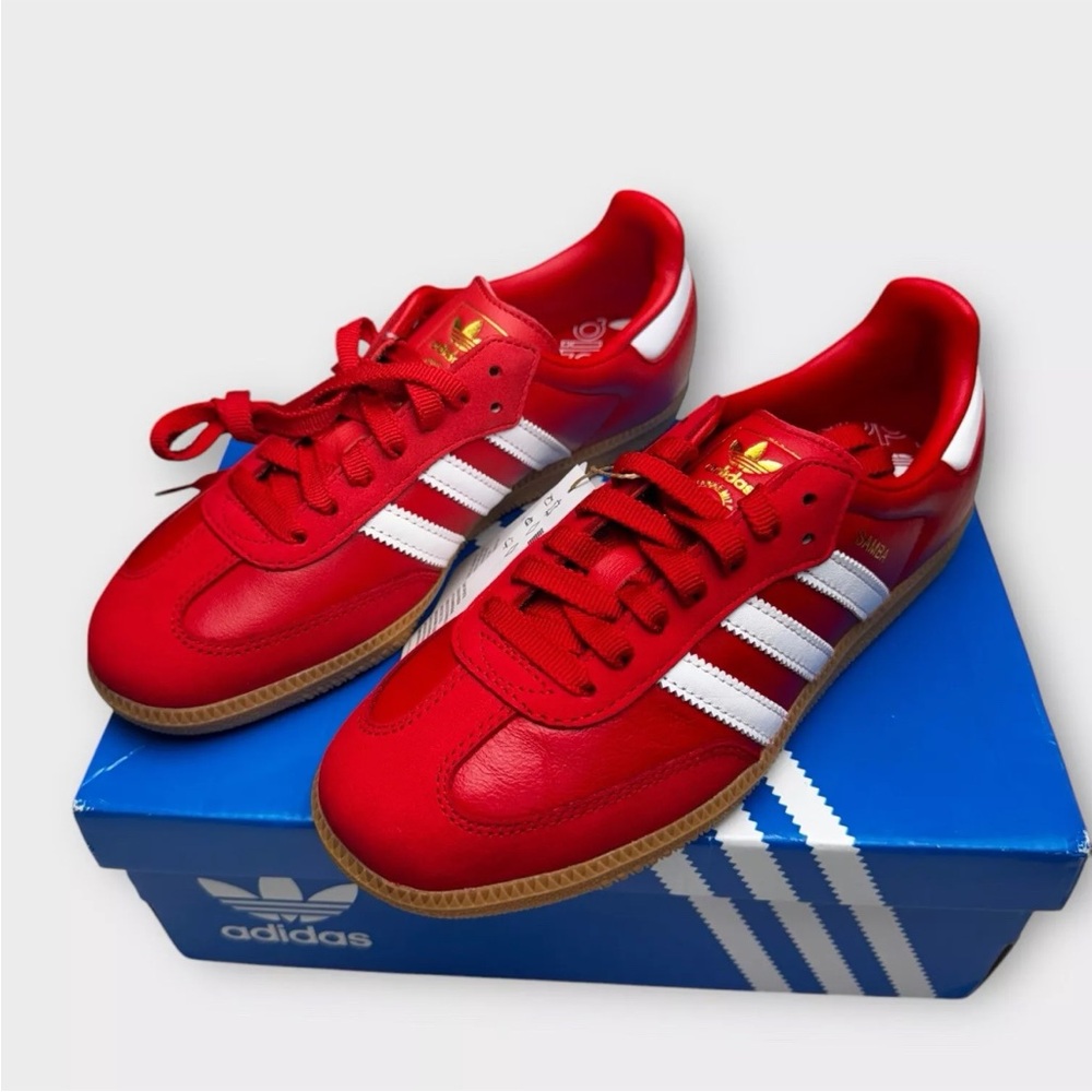 NEW Adidas Originals Samba OG Scarlet White IE6524 Women Size US6 UK4.5 Red - Picture 1 of 15